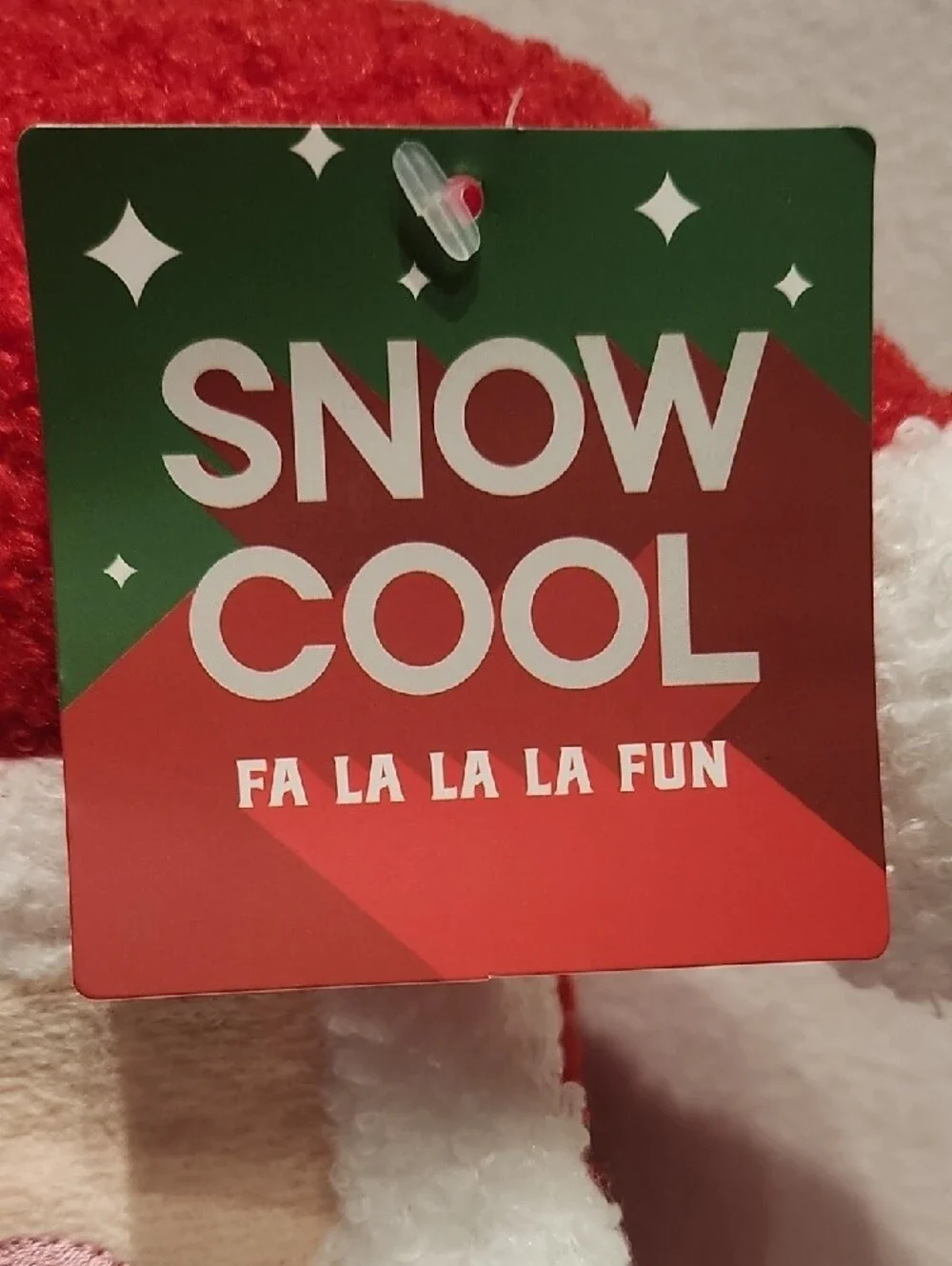 Red Santa Snow Cool,  Plush Holiday Decor Pillow